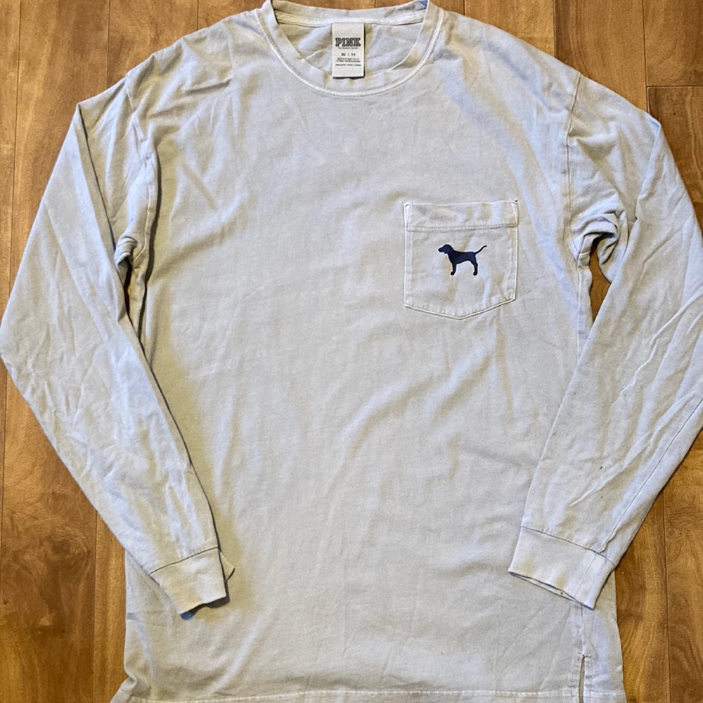 ❤️‍🔥5/20$ PINK VICTORIAS SECRET💫 Women’s Gray Crew Neck Long Sleeve Top